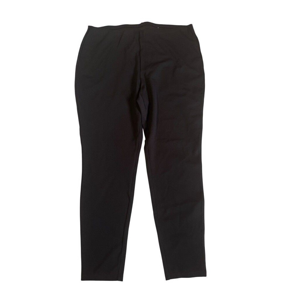 Chicos Size 2 US Large 12–14 Pull On Crop Pants Black Stretch High Rise Casual